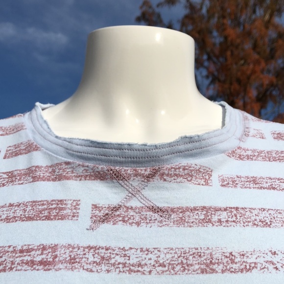 Hurley Mens Blue Red Striped T Shirt XXL 2XL Short Sleeve Surf Surfer Cotton - Picture 3 of 10